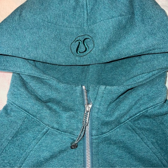 LULULEMON Scuba Oversized 1/2 Zip Hoodie Heathered Desert Teal size M/L - Picture 6 of 11